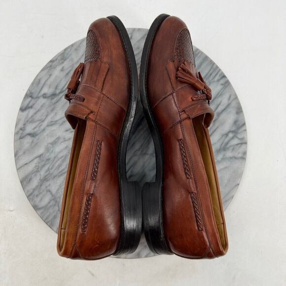 Allen Edmonds Mens 11A Narrow Shoe Brown Cody Tassel Loafers Slip On Woven Dress main image 4